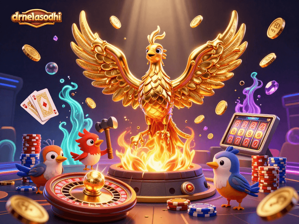 Experience the thrill of drnehasodhi with vibrant casino elements exploding in dynamic 3D art.