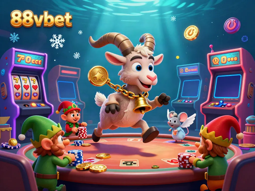 Experience the lively atmosphere at 88vbet casino, featuring Krampus and playful elements.