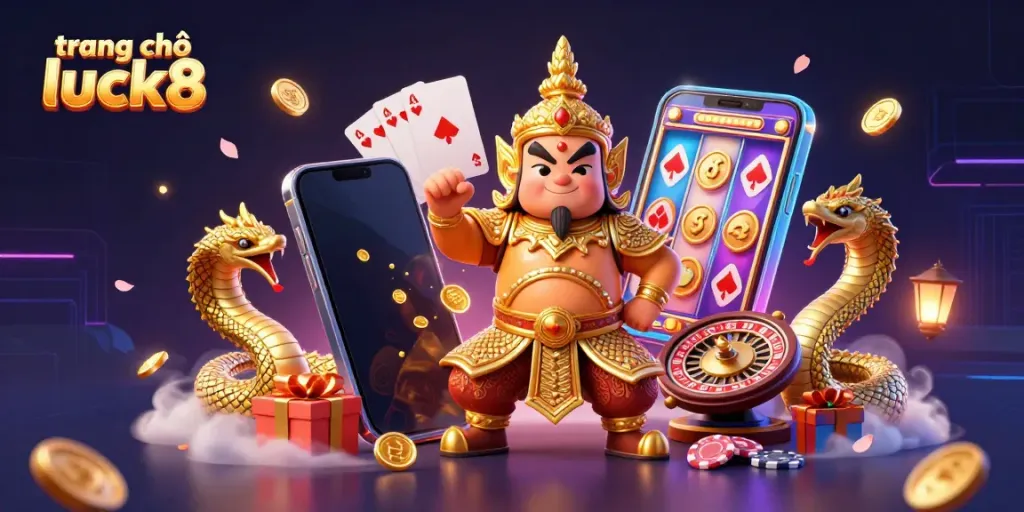 Win big with exciting games at trang chủ luck8, featuring vibrant characters and dynamic casino elements.
