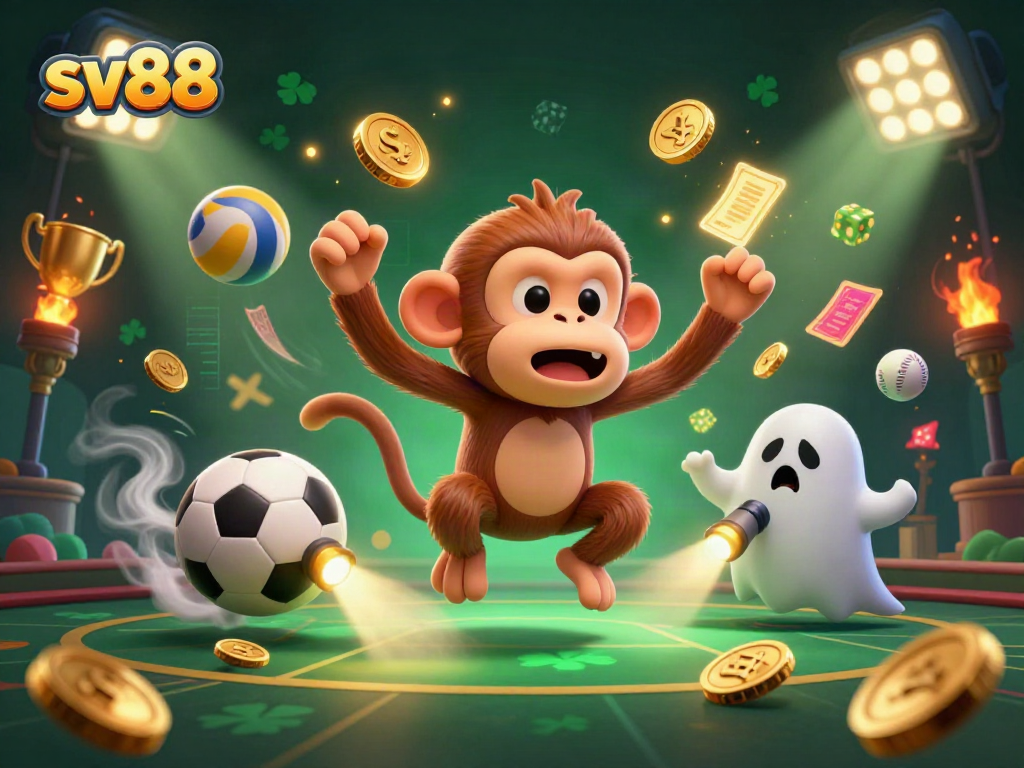 Experience thrilling gameplay at sv88 with exciting games featuring betting slips, sports balls, and golden rewards.