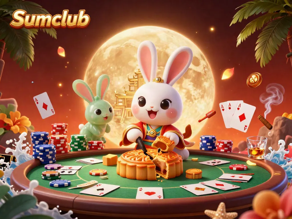 Bettors at Sumclub experience thrilling poker action with vibrant moon-themed visuals and rich details.