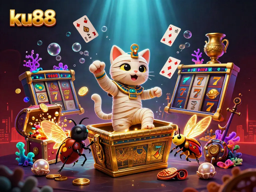 Engage with ku88's thrilling online gaming experience featuring a lively casino scene.