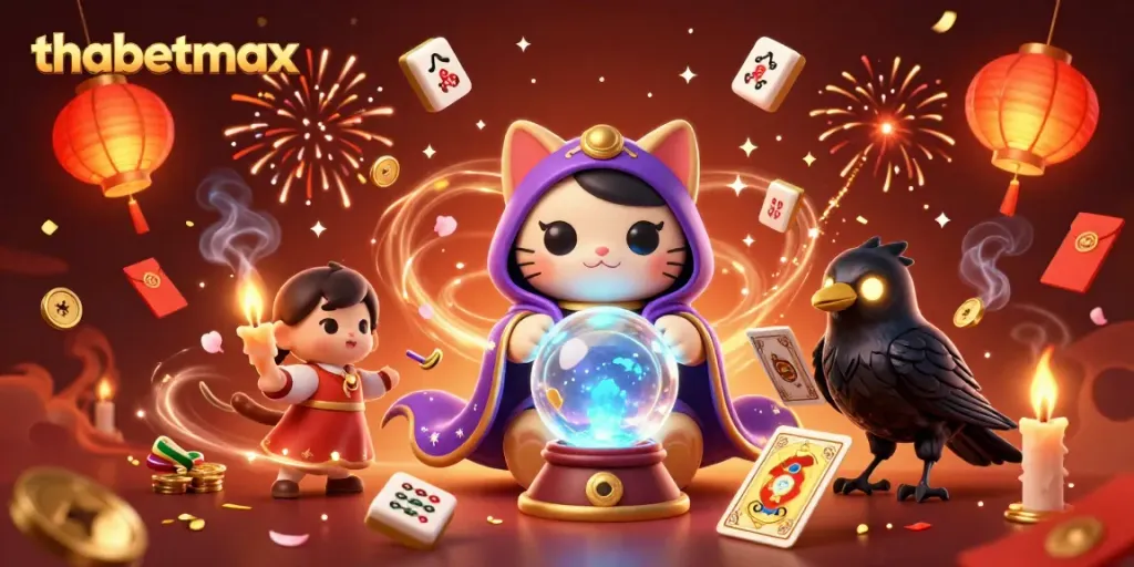 Experience the thrilling world of thabetmax with an enchanting 3D illustration highlighting a mystical scene of luck and excitement.