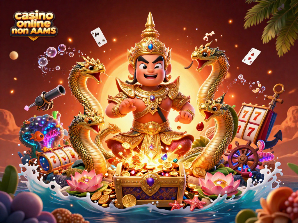 Gioca a casino online non AAMS con una scena vibrante e dettagliata di guardiani e tesori sottomarini.
