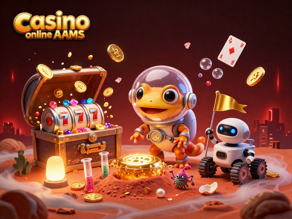 Scopri il mondo del casino online non AAMS con un gecko marziano nel deserto rosso.