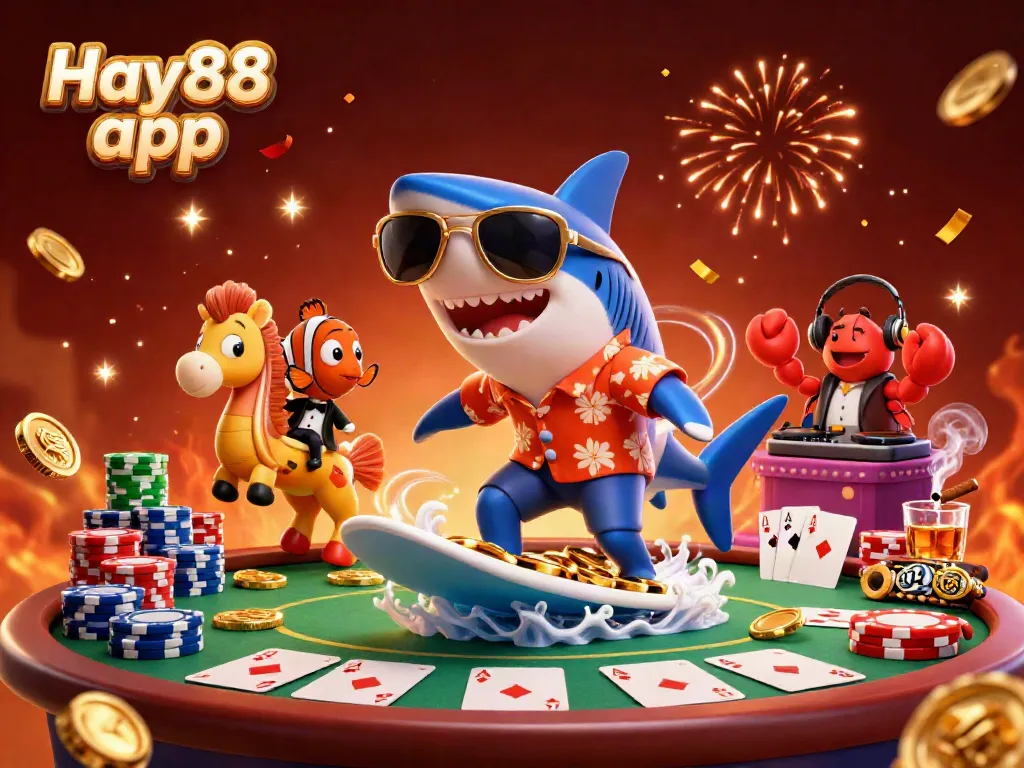 Experience thrilling poker action with the Hay88 app in a vibrant underwater casino.