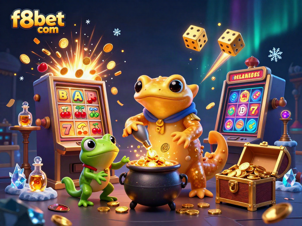 Experience thrilling gaming at f8bet com with our vibrant 3D casino illustration bursting with excitement.