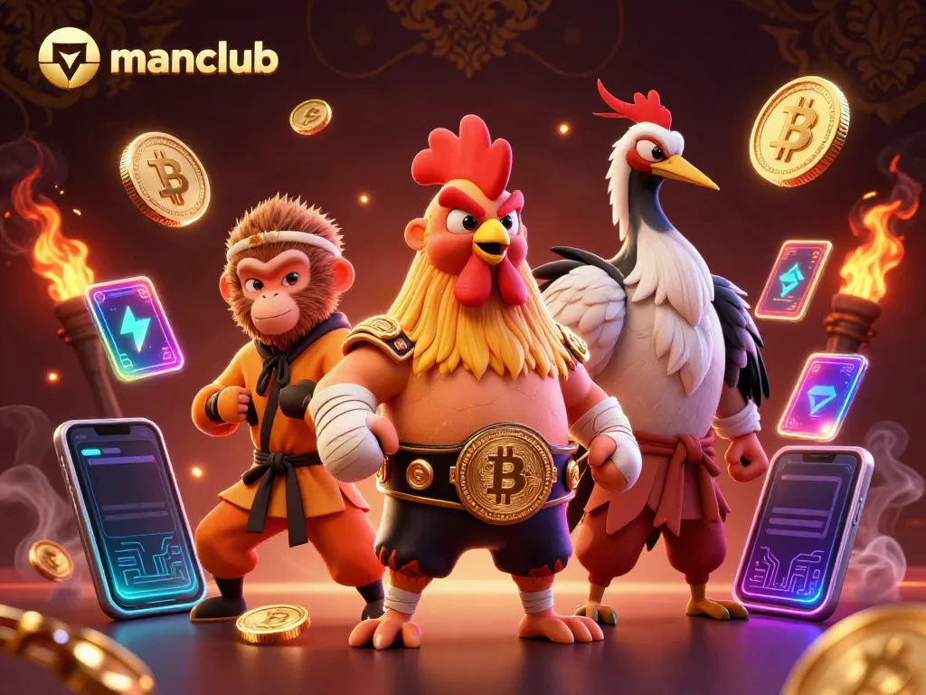 Experience the thrill of gameplay with manclub in a dynamic scene of 3D characters and exciting casino elements.