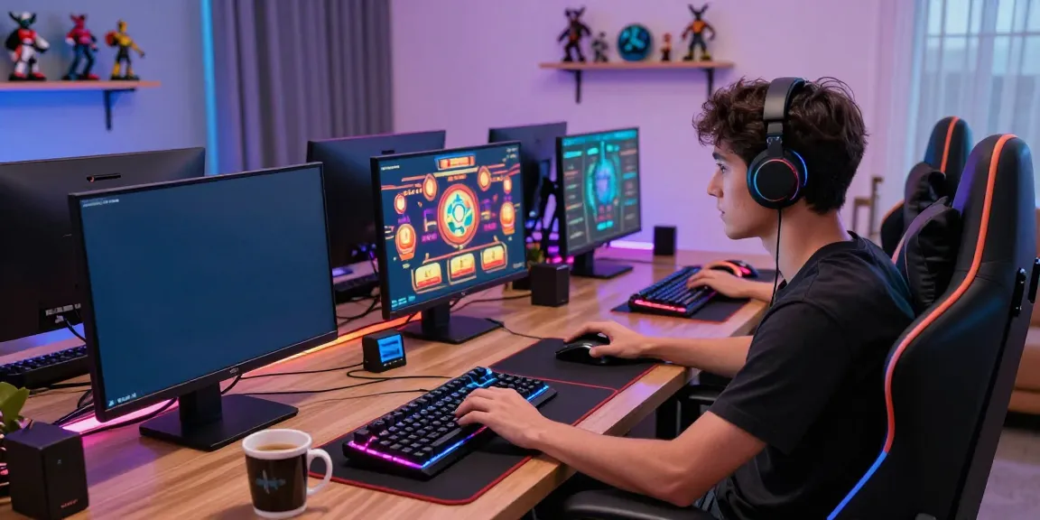 Immersive online gaming experience with net88 casino games on a modern desk setup.