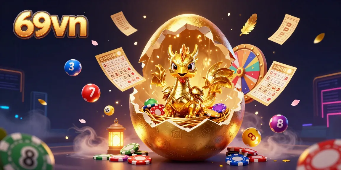 Experience thrilling gaming action with 69vn's golden dragon and poker chips in vibrant casino scene.