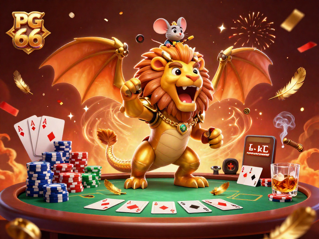 Experience the thrill of PG 66 poker with animated action, vibrant poker elements, and celebratory effects.