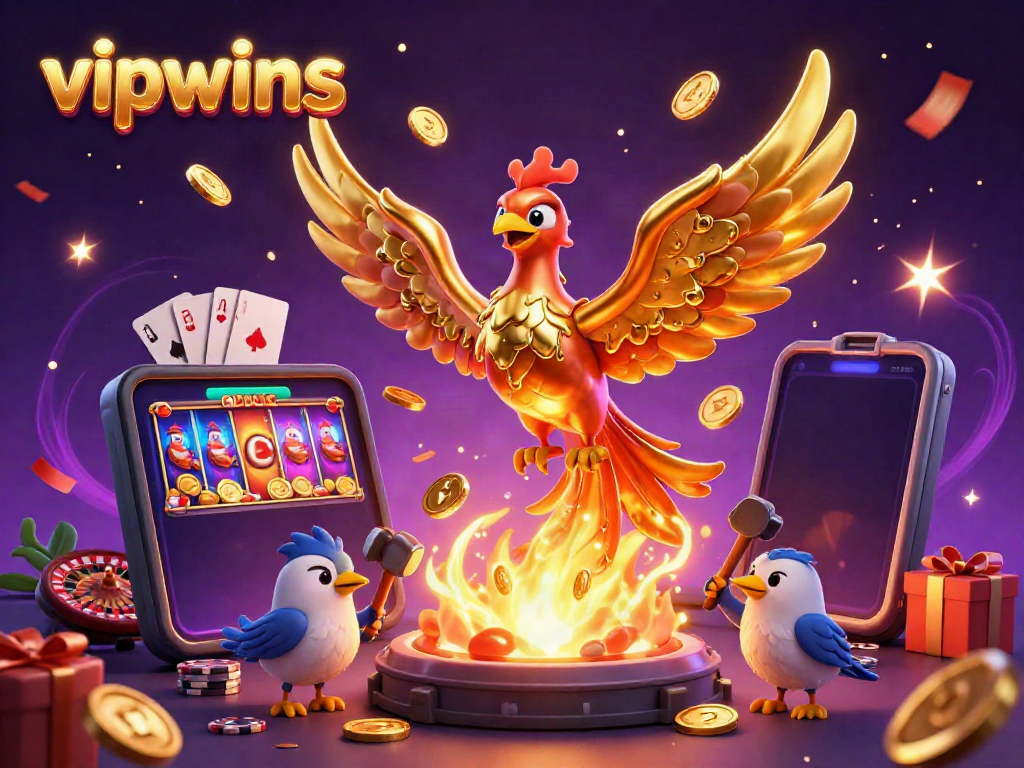Experience thrilling gameplay and opportunities with vipwins, showcased in an ultra-detailed 3D illustration.