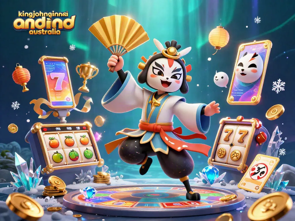 Experience the excitement of kingjohnnie android casino australia with a vibrant 3D casino scene.
