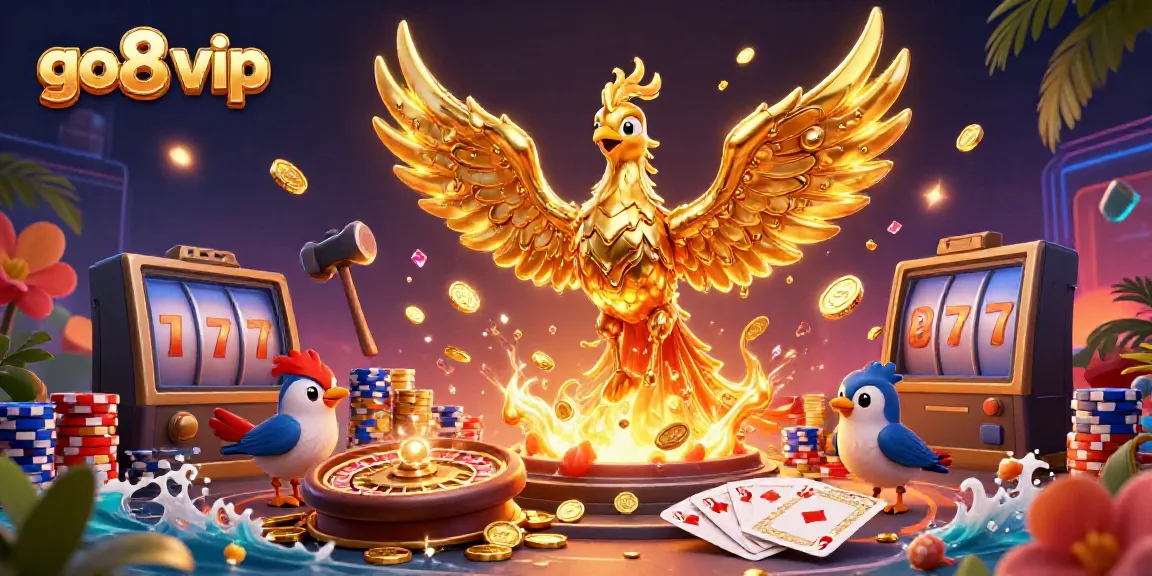 Experience thrilling moments at go8 vip with a molten phoenix generating winning coins amidst vibrant casino elements.
