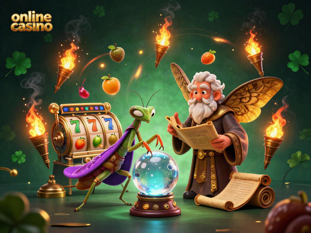 Experience the excitement of an online casino with mystical characters and dynamic gaming elements.